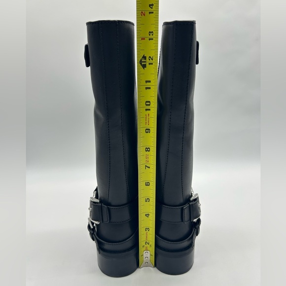 Michael Kors Crosby Moto Boots Black Leather Biker Boots Size 8.5 M NWT - Picture 6 of 10